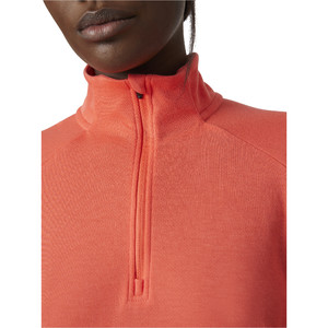 2022 Helly Hansen De Bajura Con Media Cremallera Para Mujer 34249 - Coral Caliente